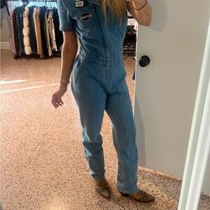 Harley-Davidson Women's Light Blue Denim Overalls xs